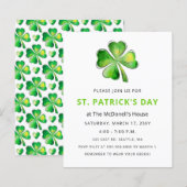 Budget Simple Shamrock St Patricks Day Invitation (Voorkant / Achterkant)
