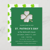 Budget Simple Shamrock St Patricks Day Invitation (Voorkant / Achterkant)