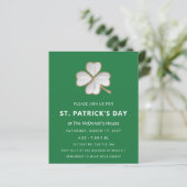 Budget Simple Shamrock St Patricks Day Invitation (Staand voorkant)