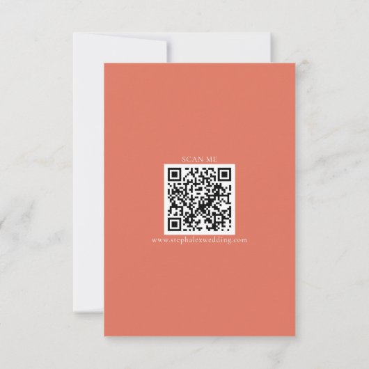 Budget Simple Terracotta QR Code RSVP Card (Achterkant)