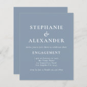Budget Simple Text Dusty Blue Engagement Party (Voorkant / Achterkant)