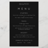 Budget Simple Typographie Blanc Noir Mariage Menu (Devant)