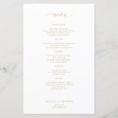 Budget simple typographie or menu mariage (Devant)