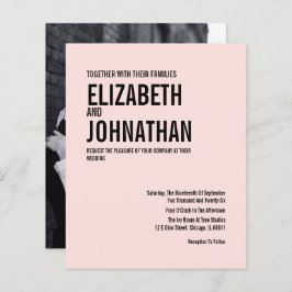 Budget Simple Typography Photo Wedding Invitation