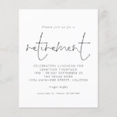 Budget Simple Typography Retirement Invitation (Voorkant)