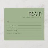 Budget Simple Typography Sage Green Wedding RSVP (Voorkant)