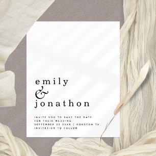 Budget Simple Typography Weddenschap Save the Date