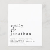 Budget Simple Typography Weddenschap Save the Date (Voorkant)