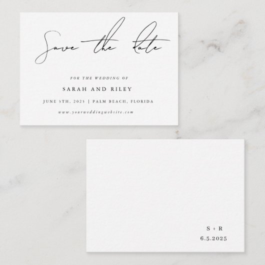 BUDGET Simple Weddenschap Save the Date Invitation Notitiekaartje (Voorkant / Achterkant)