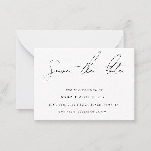 BUDGET Simple Weddenschap Save the Date Invitation Notitiekaartje (Voorkant)