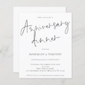 Budget Simple Wedding Jubileum Dinner Invite (Voorkant / Achterkant)