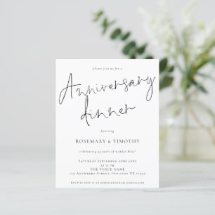 Budget Simple Wedding Jubileum Dinner Invite