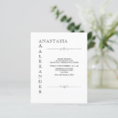 Budget Simple Wedding-uitnodiging. (Staand voorkant)