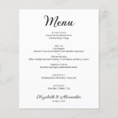 Budget Simple White Wedding Menu (Voorkant)