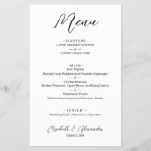 Budget Simple White Wedding Menu (Voorkant)