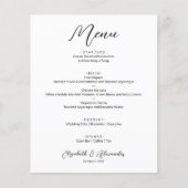 Budget Simple White Wedding Menu (Voorkant)
