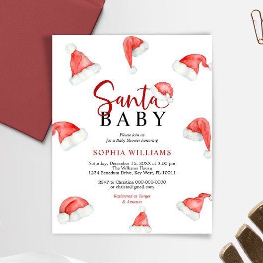 Budget Sinterklaas Baby Kerst Baby Shower Uitnodig