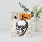 BUDGET Skull Halloween Kaart (Staand voorkant)