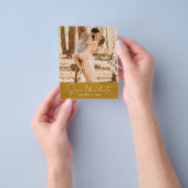 Budget Sla het datumscript Classic Gold Photo op Flyer (Hand)