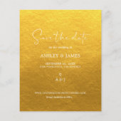Budget Sla het datumscript Classic Gold Photo op Flyer (Achterkant)