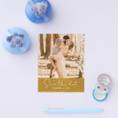 Budget Sla het datumscript Classic Gold Photo op Flyer (Enkel)