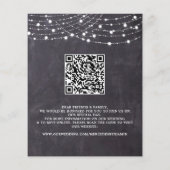 Budget Slate Rustic String Lights QR Code Weddensc (Achterkant)
