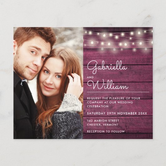 Budget Slingerlichten Burgundy Foto Huwelijksuitno (Voorkant)