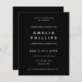 Budget Sliver Glitter Trendy Afstuderen nodigt uit (Voorkant / Achterkant)