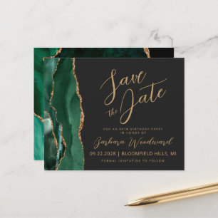Budget Smaragd Agate 80ste Verjaardag Save the Dat