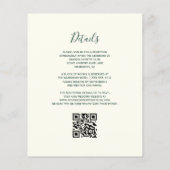 Budget Smaragd Groen Goud Ivoor QR Code Bruiloft (Achterkant)