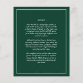 BUDGET Smaragdgroene monochrome tekst  Flyer (Achterkant)