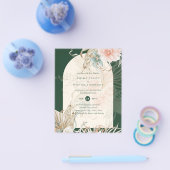 BUDGET Smaragdgroene Pampasgras Perzik Bruiloft Flyer (Enkel)