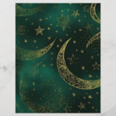 Budget Smeragdgroene Gouden Hemelse Huwelijk Flyer (Achterkant)