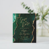 Budget Smerald Groen Agaat Script Save the Date (Staand voorkant)