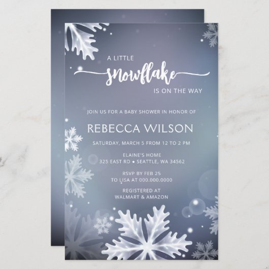 Budget Sneeuwvlok Is Op Weg Jongen Baby Borrel (Voorkant / Achterkant)