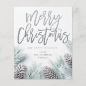 Budget Snow Pine & Leaf Merry Kerstmis (Voorkant)