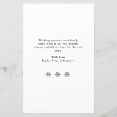 Budget Snowflake Red Collage Carte mince de Noël (Dos)