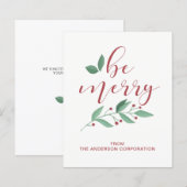 Budget Soyez Merveilleux Simple Carte De Vacances (Devant / Derrière)