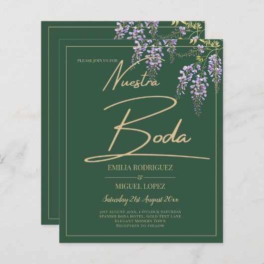 BUDGET Spaans All-in1 WISTERIA Goud Groen BODA (Voorkant / Achterkant)
