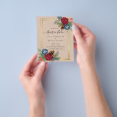 BUDGET Spaans huwelijk Nuestra BODA Burgundy Blue Flyer (Hand)