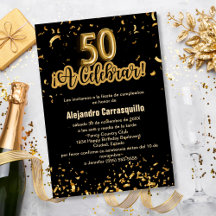 Budget Spaans Zwart & Goud Confetti 50ste Verjaard