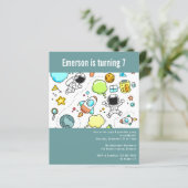 BUDGET Space Astronaut Birthday Party Invitation (Staand voorkant)