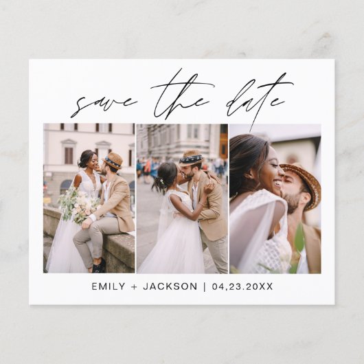 Budget sparen Datum 3 Foto Elegant Modern Flyer (Voorkant)