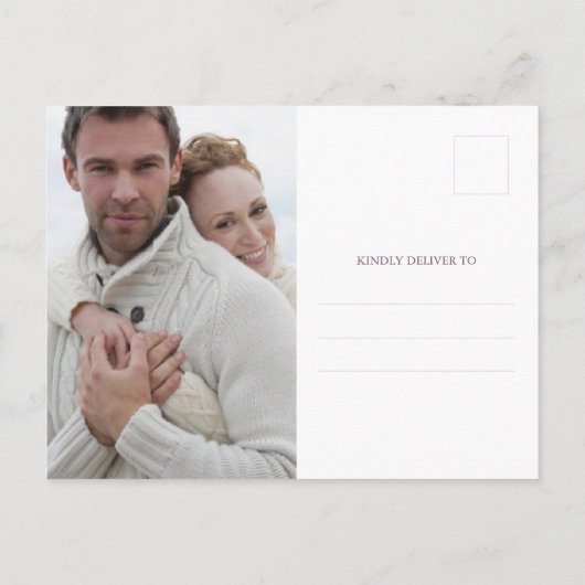 Budget sparen de Datum Paars Aankondigingskaart (Achterkant)