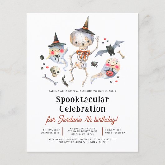 Budget Spooktacular Halloween Ghost Verjaardagsfee (Voorkant)