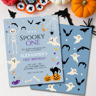 Budget Spooky Eén 1e Halloween Verjaardag Blauw