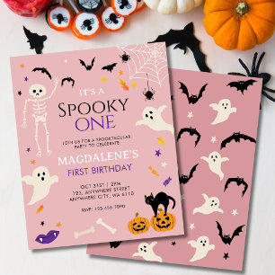 Budget Spooky Eén 1e Halloween Verjaardag Roze