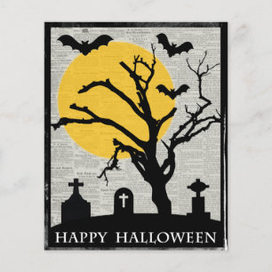 BUDGET Spooky Tree and Tombstone Halloween Kaart