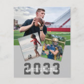 Budget Sporty Guy Modern 4 Afstudeerder Uitnodigin (Voorkant)