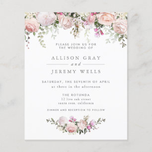 Budget Spring Floral Wedding Invitation Flyer